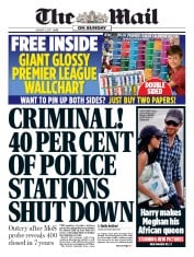The Mail on Sunday () Newspaper Front Page for 6 August 2017