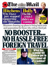 The Mail on Sunday () Newspaper Front Page for 7 November 2021