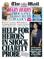 The Mail on Sunday () Newspaper Front Page for 7 February 2016