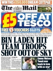 The Mail on Sunday () Newspaper Front Page for 7 August 2011