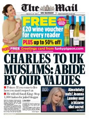 The Mail on Sunday () Newspaper Front Page for 8 February 2015