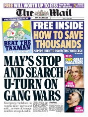 The Mail on Sunday () Newspaper Front Page for 8 April 2018