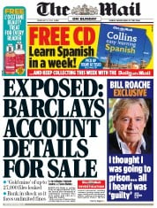 The Mail on Sunday () Newspaper Front Page for 9 February 2014