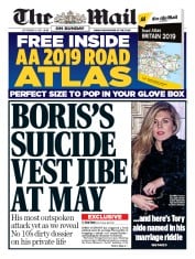 The Mail on Sunday () Newspaper Front Page for 9 September 2018