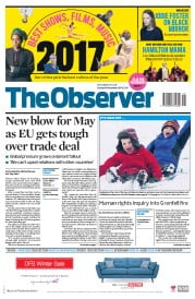The Observer () Newspaper Front Page for 10 December 2017