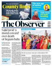 The Observer () Newspaper Front Page for 10 March 2019