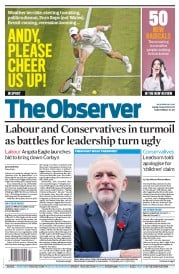 The Observer () Newspaper Front Page for 10 July 2016