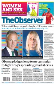 The Observer () Newspaper Front Page for 10 August 2014