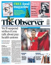 The Observer () Newspaper Front Page for 11 December 2022