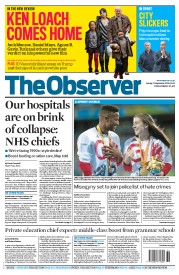 The Observer () Newspaper Front Page for 11 September 2016
