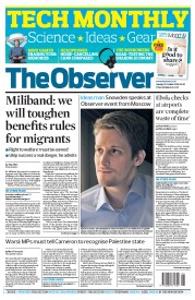 The Observer () Newspaper Front Page for 12 October 2014