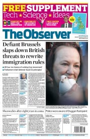 The Observer () Newspaper Front Page for 12 January 2014