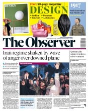 The Observer () Newspaper Front Page for 12 January 2020
