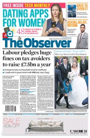 The Observer () Newspaper Front Page for 12 April 2015
