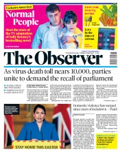 The Observer () Newspaper Front Page for 12 April 2020