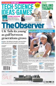 The Observer () Newspaper Front Page for 12 July 2015