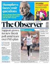 The Observer () Newspaper Front Page for 13 October 2019