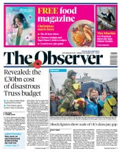 The Observer () Newspaper Front Page for 13 November 2022