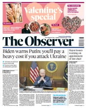 The Observer () Newspaper Front Page for 13 February 2022