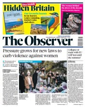 The Observer () Newspaper Front Page for 14 March 2021