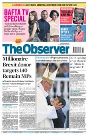 The Observer () Newspaper Front Page for 14 May 2017