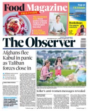 The Observer () Newspaper Front Page for 15 August 2021