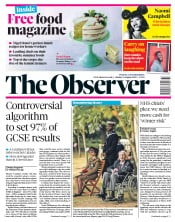 The Observer () Newspaper Front Page for 16 August 2020