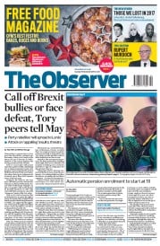 The Observer () Newspaper Front Page for 17 December 2017