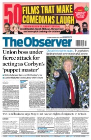 The Observer () Newspaper Front Page for 18 December 2016