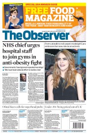 The Observer () Newspaper Front Page for 19 October 2014