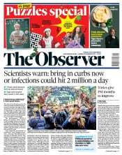 The Observer () Newspaper Front Page for 19 December 2021
