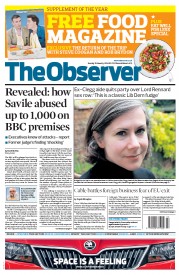 The Observer () Newspaper Front Page for 19 January 2014
