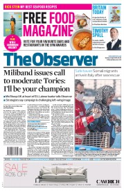 The Observer () Newspaper Front Page for 19 April 2015