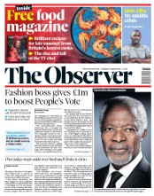 The Observer () Newspaper Front Page for 19 August 2018