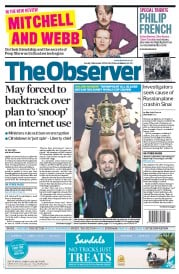 The Observer () Newspaper Front Page for 1 November 2015