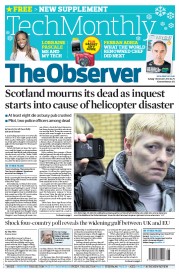 The Observer () Newspaper Front Page for 1 December 2013