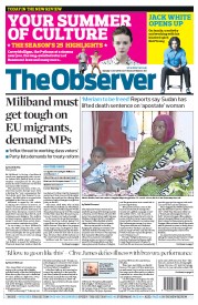 The Observer () Newspaper Front Page for 1 June 2014
