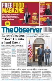 The Observer () Newspaper Front Page for 20 November 2016