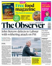 The Observer () Newspaper Front Page for 20 June 2021