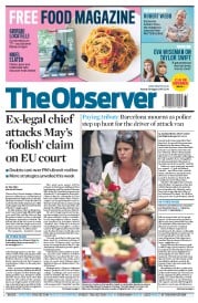 The Observer () Newspaper Front Page for 20 August 2017
