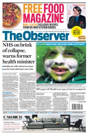 The Observer () Newspaper Front Page for 20 September 2015