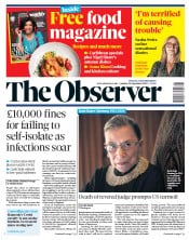 The Observer () Newspaper Front Page for 20 September 2020