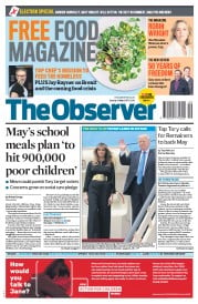 The Observer () Newspaper Front Page for 21 May 2017