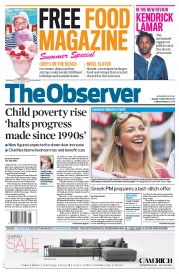 The Observer () Newspaper Front Page for 21 June 2015