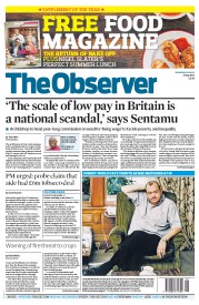 The Observer () Newspaper Front Page for 21 July 2013