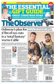 The Observer () Newspaper Front Page for 23 November 2014