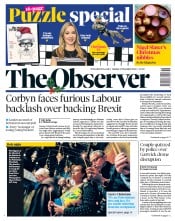 The Observer () Newspaper Front Page for 23 December 2018