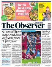 The Observer () Newspaper Front Page for 23 January 2022