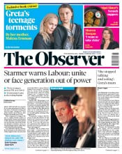 The Observer () Newspaper Front Page for 23 February 2020
