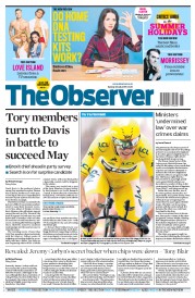 The Observer () Newspaper Front Page for 23 July 2017